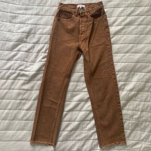Re/Done Brown Denim Straight Leg Pants 24